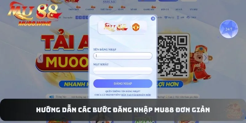 Cách thức đăng nhập chi tiết tại sảnh MU88